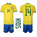 Maillot de foot Brésil Eder Militao #14 Domicile vêtements enfant Monde 2022 Manches Courtes (+ pantalon court)